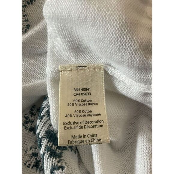 Old Ranch Sweater Womens Large 1/3 Zip White Snowflake Mock Neck Knit‎ Pullover - Picture 10 of 10